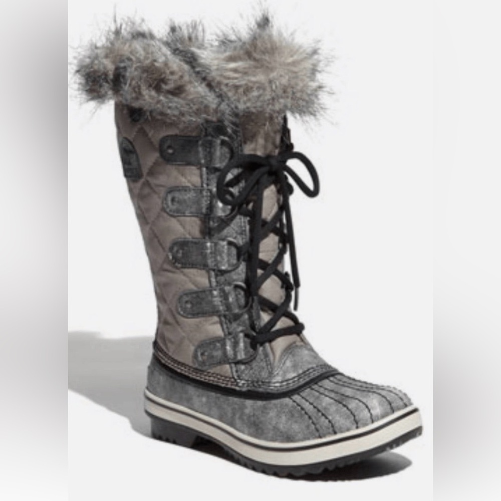 Sorel Joan of Arctic Faux Fur Quilted Waterproof Winter Boots Size 7